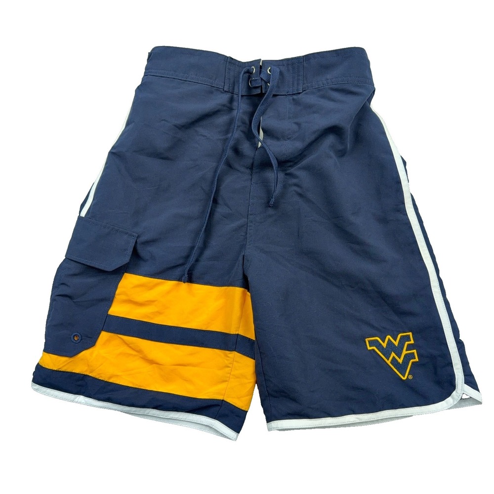 West Virginia Mountaineers Swim Trunks Men Small Blue Board Shorts WVU Adult